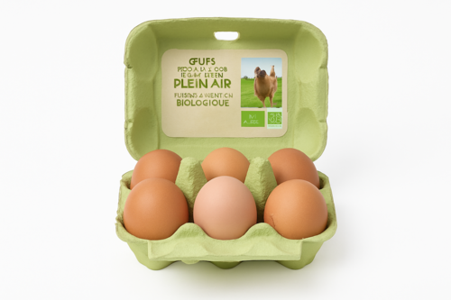 Œufs frais biologiques plein air 6 pièces
