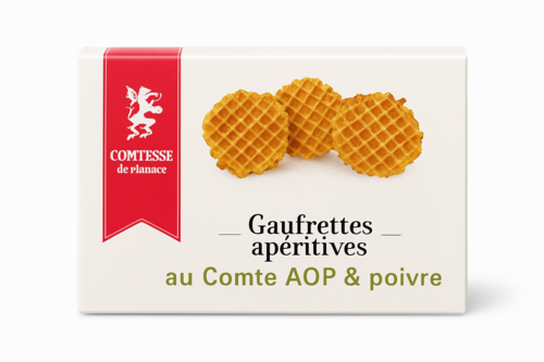 Gaufrettes apéritives au Comté AOP & poivre