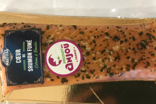 Coeur de saumon fume citron basilic